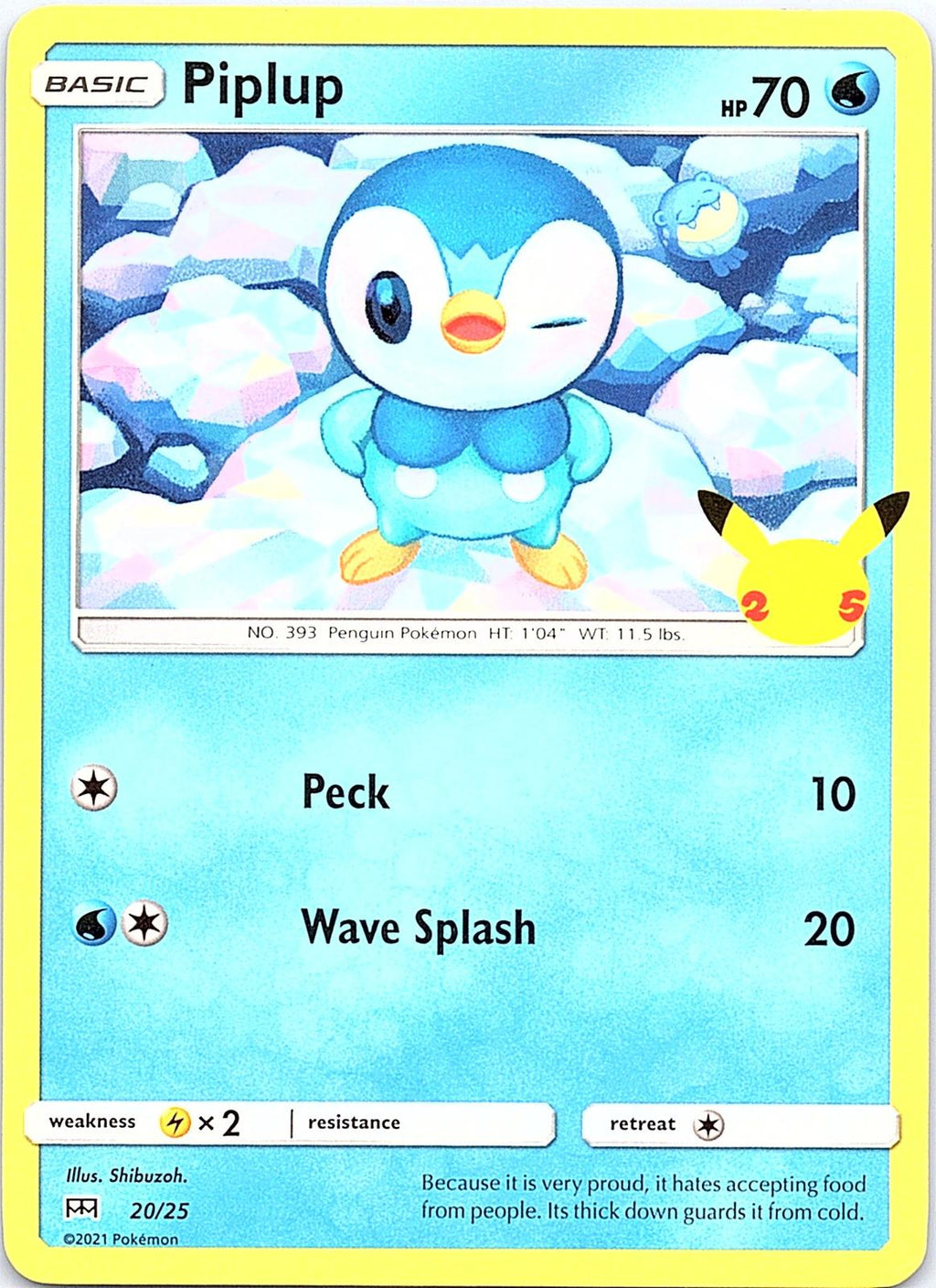 Piplup 020/025 Promo McDonald's 25th Anniversary Promos Pokemon MP