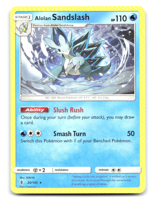 Alolan Sandslash 20/145 Rare Guardians Rising Pokemon Lightly Played