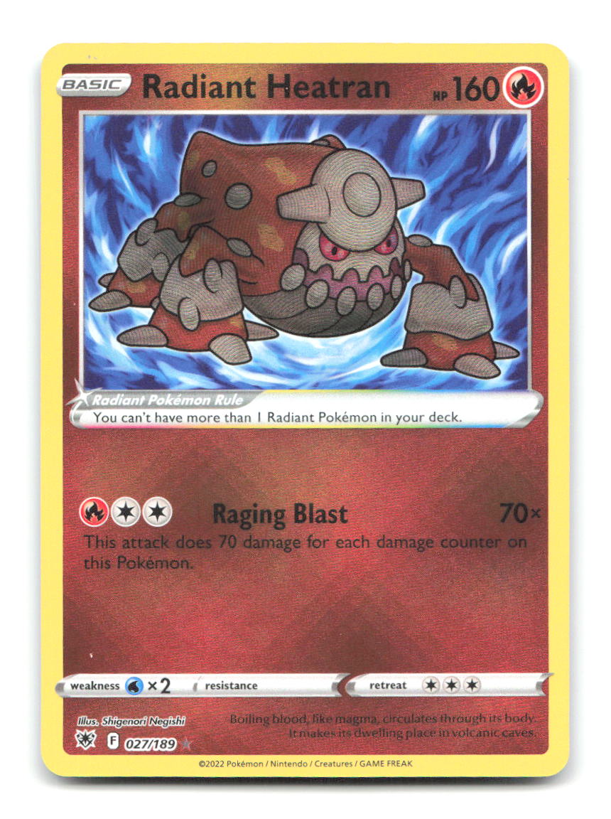 Radiant Heatran 027/189 ASR Pokemon Holo NM