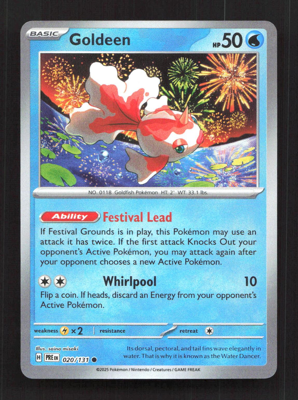 Goldeen 020/131 Common Prismatic Evolutions Pokemon Near Mint