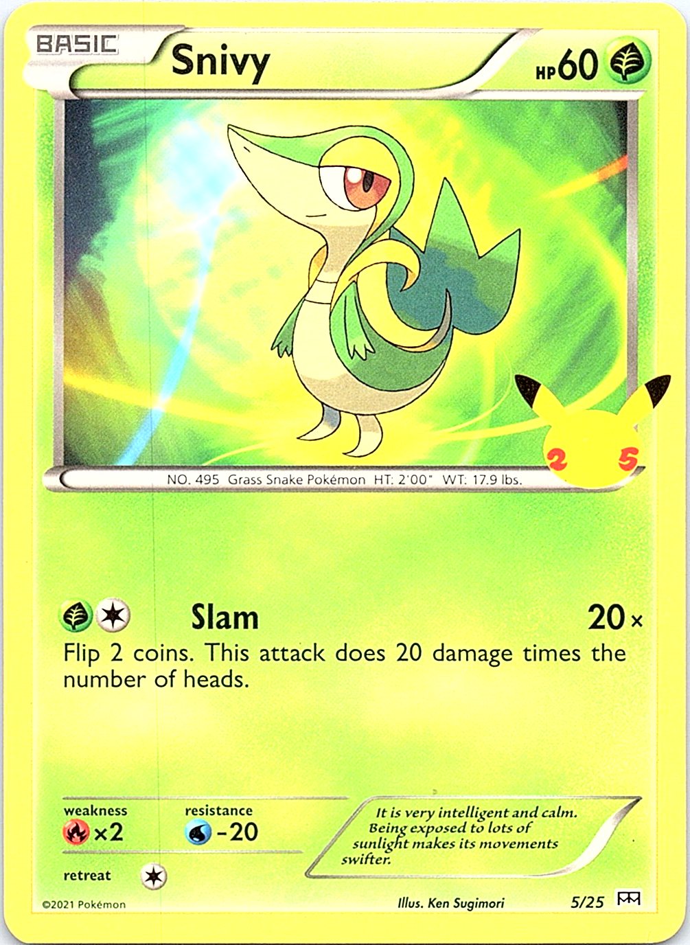 Snivy 005/025 Promo McDonald's 25th Anniversary Promos Pokemon Lightly Played