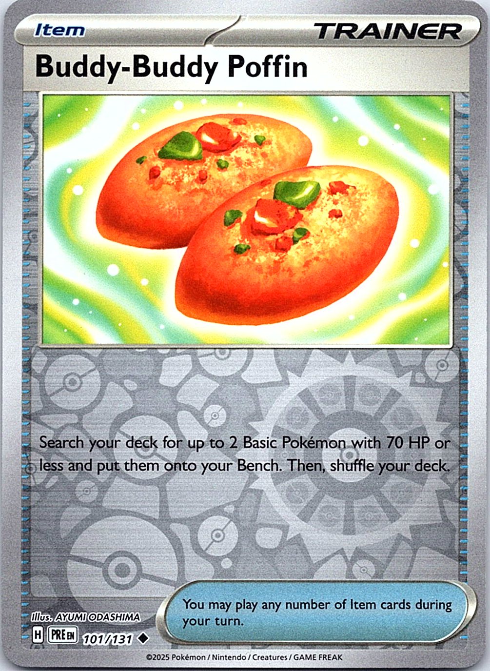 Buddy-Buddy Poffin 101/131 Uncommon Prismatic Evolutions Pokemon Reverse Holo NM